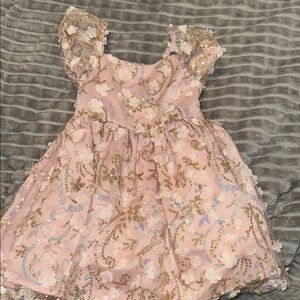 Pink and Gold Kids Dress